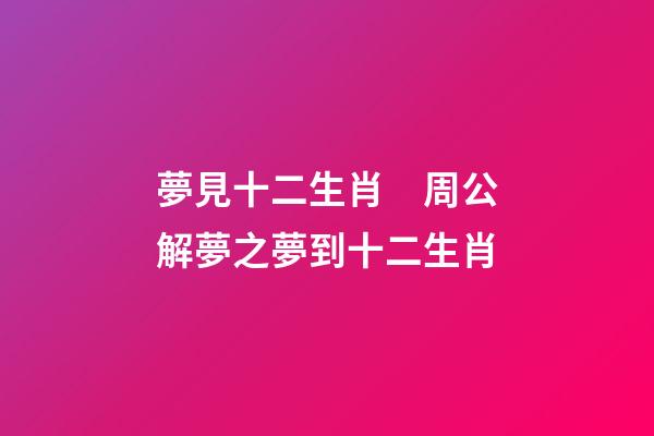夢見十二生肖　周公解夢之夢到十二生肖